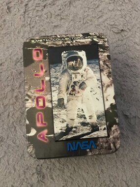 NASA Apollo Metal Collector Cards Set of 5 with Tin